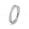 304 Stainless Steel Micro Pave Clear Cubic Zirconia Finger Rings for Women FS-WG1B662-08-2