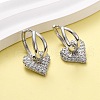 Brass Micro Pave Clear Cubic Zirconia Hoop Earrings EJEW-D322-08P-2