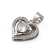 Brass Micro Pave Cubic Zirconia Pendants KK-P308-08P-2