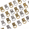 HOBBIESAY 60Pcs 2 Colors Leopard Head Alloy Cabochons MRMJ-HY0002-42-4