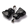 Natural Obsidian Pendants G-B127-08P-07-3