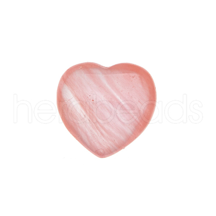 Synthetic Cherry Quartz Glass Heart Sculpture Display Decorations PW-WG48DEF-09-1