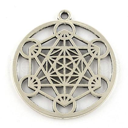 Tibetan Style Alloy Pendants TIBEP-R348-39AS-RS-1