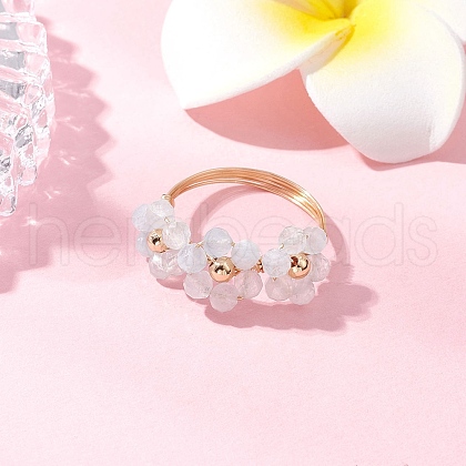 Natural Aquamarine Finger Rings RJEW-TA00198-04-1