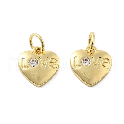 Brass Micro Pave Cubic Zirconia Pendants KK-C092-24E-G-1