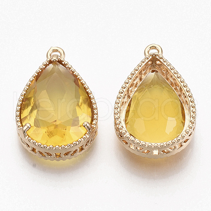 Faceted Glass Pendants X-GLAA-T010-016E-1