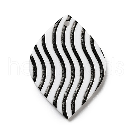 Stripe Pattern Opaque Acrylic Pendants SACR-P014-18A-1