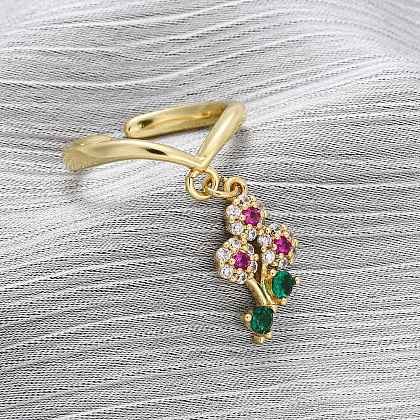 Brass Micro Pave Cubic Zirconia Open Cuff Rings for Women RJEW-U057-12A-G-1