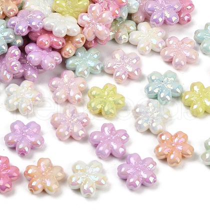UV Plating Opaque Acrylic Beads MACR-L007-06C-1