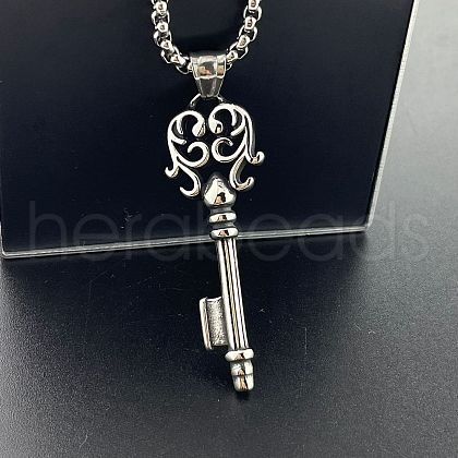 Stylish Stainless Steel Punk Key Pendant Simple High-end Fashion Necklaces BU2925-1