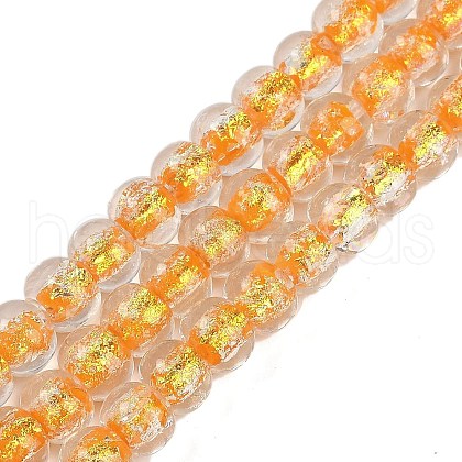 Handmade Foil Lampwork Beads Strands FOIL-K003-04F-1