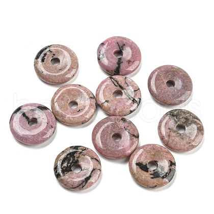 Natural Rhodonite China Safety Buckle Pendants G-B052-01-1