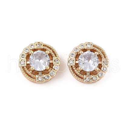 Rack Plating Brass Micro Pave Cubic Zirconia Beads KK-F879-10G-1
