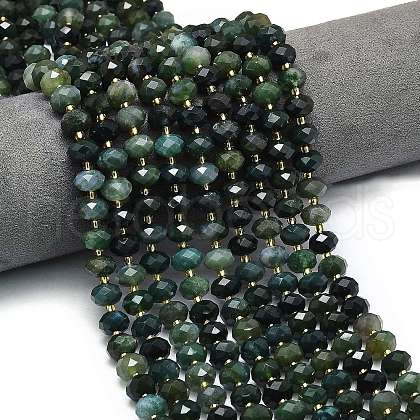 Natural Moss Agate Beads Strands G-P573-A19-01-1