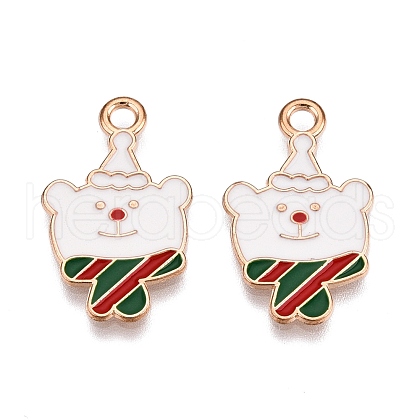Christmas Theme Alloy Enamel Pendants ENAM-T020-33G-1