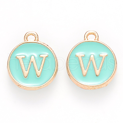 Golden Plated Alloy Enamel Charms ENAM-S118-05W-1