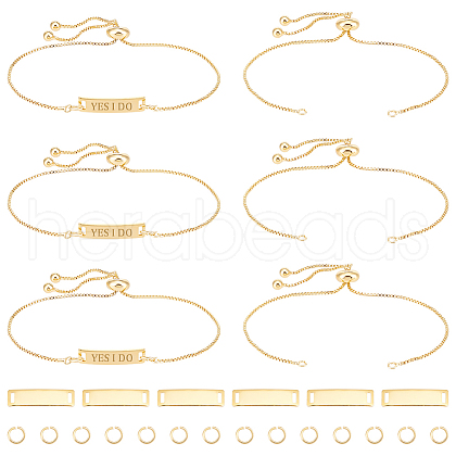 Unicraftale DIY Blank Rectangle Brass Link Slider Bracelet Making Kit DIY-UN0056-19-1