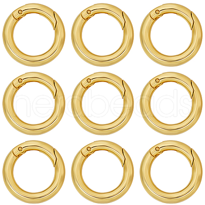 SUNNYCLUE 12Pcs Rack Plating Brass Spring Gate Rings KK-SC0005-69-1