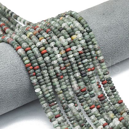 Natural African Bloodstone Beads Strands G-P575-A55-4x2mm-1