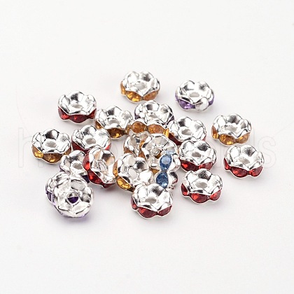 Brass Rhinestone Spacer Beads X-RSB6mm-1