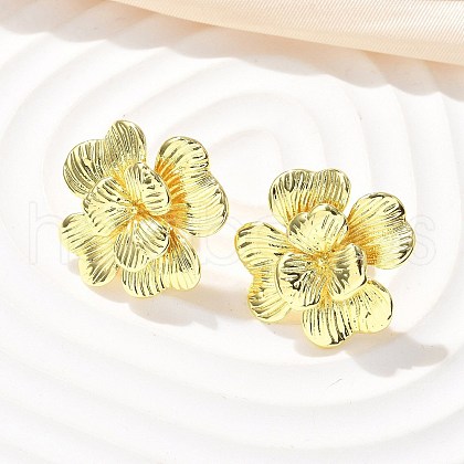Brass Stud Earrings EJEW-P303-05G-1