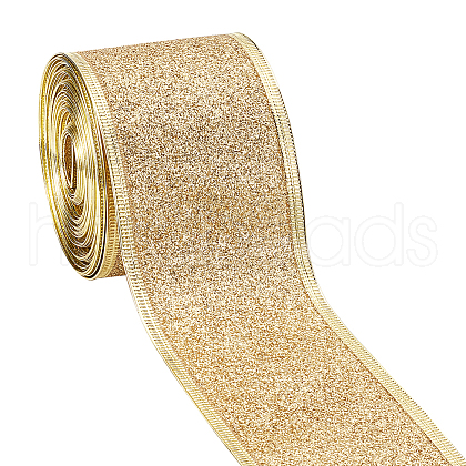 Sparkle Wired Edge Polyester Ribbon OCOR-WH0071-026A-1