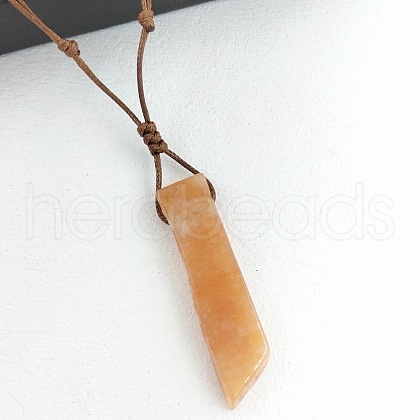 Natural Topaz Jade Rectangle Pendant Necklaces FS-WGC5719-04-1