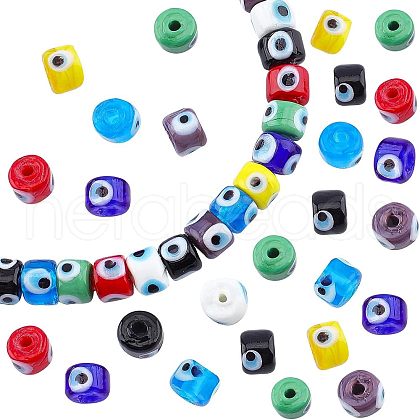 Nbead Handmade Evil Eye Lampwork Beads Strands LAMP-NB0001-49D-1