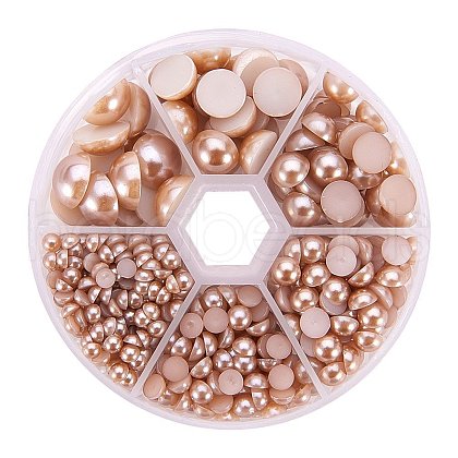 1Box ABS Plastic Imitation Pearl Dome Cabochons SACR-PH0001-49-1