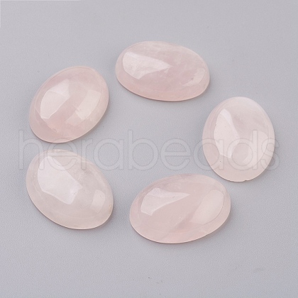 Natural Rose Quartz Flat Back Cabochons X-G-G741-30x40mm-21-1