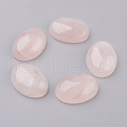 Natural Rose Quartz Flat Back Cabochons X-G-G741-30x40mm-21-1