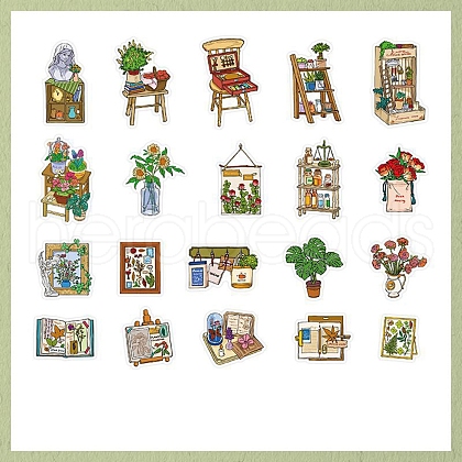40Pcs 20 Styles Paper Stickers AJEW-S040-05A-1