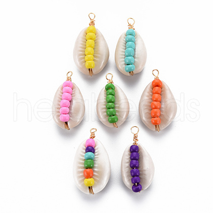 Cowrie Shell Pendants SHEL-S276-140-1