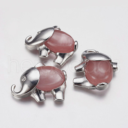 Watermelon Stone Glass Pendants G-E462-A30-1