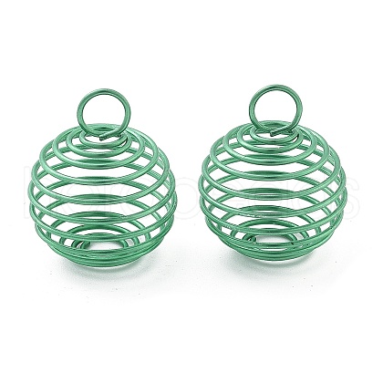 Iron Spiral Bead Pendants FIND-M053-01B-1
