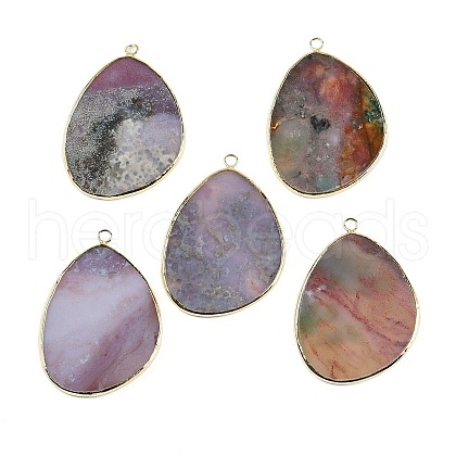 Natural Indian Agate Pendants G-K347-02G-08-1