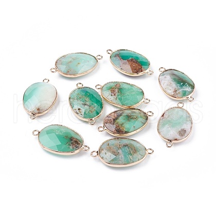 Natural Chrysoprase Links Connectors G-F695-02C-1