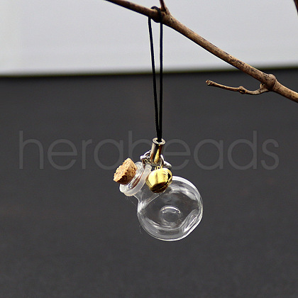 Transparent Glass Wishing Bottle Pendants Decoration PW-WG7697A-10-1