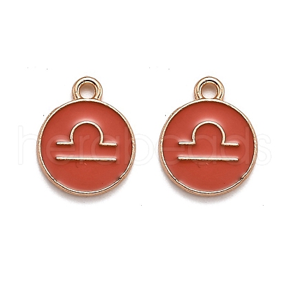 Alloy Enamel Pendants ENAM-S124-01B-12K-1