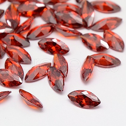 Cubic Zirconia Pointed Back Cabochons X-ZIRC-M003-10x5mm-002-1
