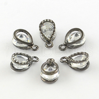 Teardrop Alloy Charms ZIRC-R007-038A-01-1