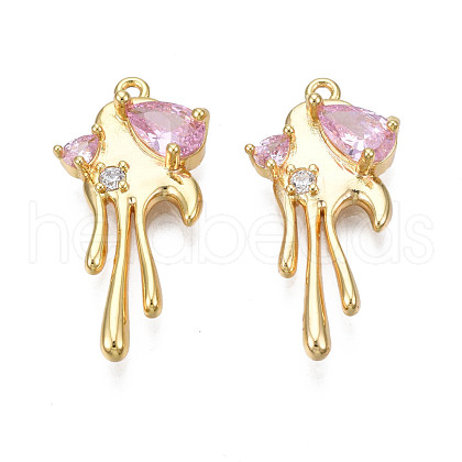 Brass Micro Pave Cubic Zirconia Pendants KK-N231-290B-1