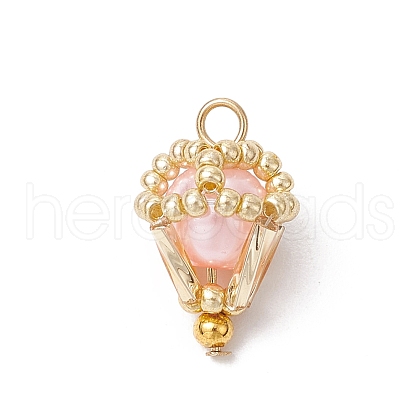 Glass Pearl Pendants PALLOY-MZ00746-02-1