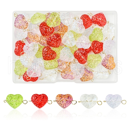 50Pcs Glass Connector Charms PALLOY-FZ00019-1