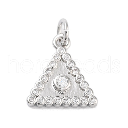 Rack Plating Brass Clear Cubic Zirconia Pendants KK-M293-19P-1