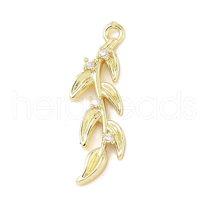 Brass Micro Pave Clear Cubic Zirconia Pendants KK-Z106-01G-05-1
