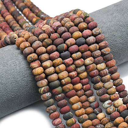 Natural Red Picasso Jasper/Polychrome Jasper Beads Strands G-P575-A16-8x5mm-1