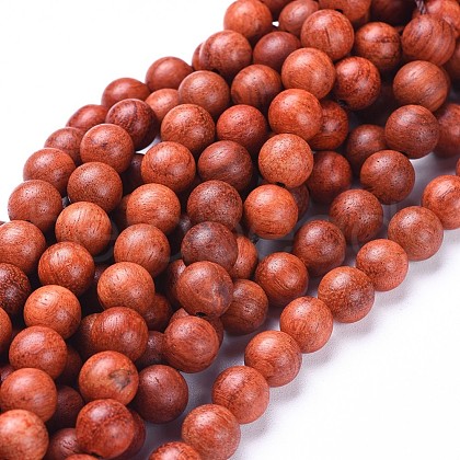 Natural Wood Beads Strands WOOD-F008-01-D-1