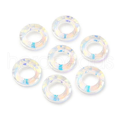 Electroplate Transparent Glass Linking Rings GLAA-F126-01B-1