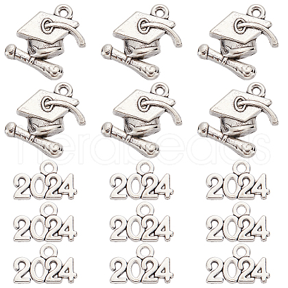 SUNNYCLUE 100Pcs 2 Styles Tibetan Style Alloy Charms TIBE-SC0001-88-1